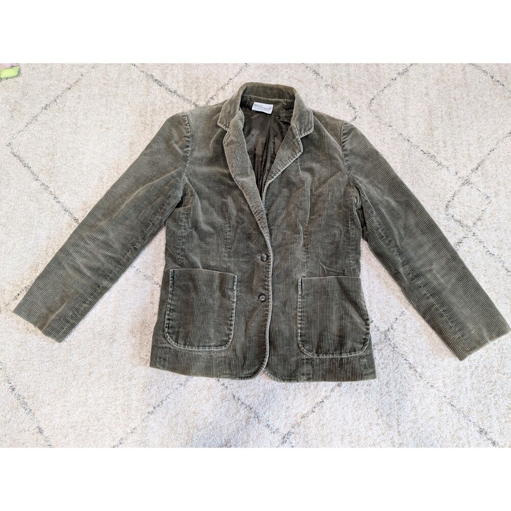 Vtg Inner Visions Adult Corduroy Blazer Sz 10 Green Lined Classic Sport Academia